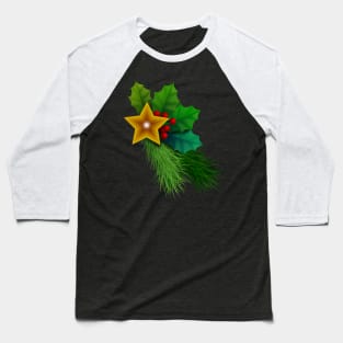 Christmas Holly Berry Tree Decoration Baseball T-Shirt